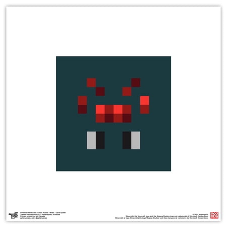 Gallery Pops Minecraft: Iconic Pixels - Mobs - Cave Spider Wall Art, Unframed Version, 12" x 12"