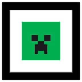 Gallery Pops Minecraft: Iconic Pixels - Mobs - Creeper Wall Art, Black Framed Version, 12" x 12"