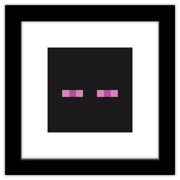 Gallery Pops Minecraft: Iconic Pixels - Mobs - Enderman Wall Art, Black Framed Version, 12" x 12"