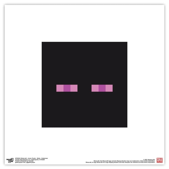 Gallery Pops Minecraft: Iconic Pixels - Mobs - Enderman Wall Art, Unframed Version, 12" x 12"