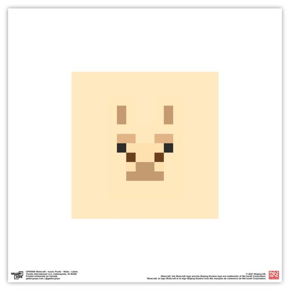 Gallery Pops Minecraft: Iconic Pixels - Mobs - Llama Wall Art, Unframed Version, 12" x 12"