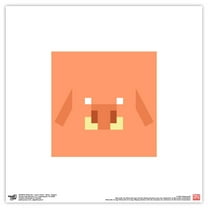 Gallery Pops Minecraft: Iconic Pixels - Mobs - Pigman Wall Art, Unframed Version, 12" x 12"