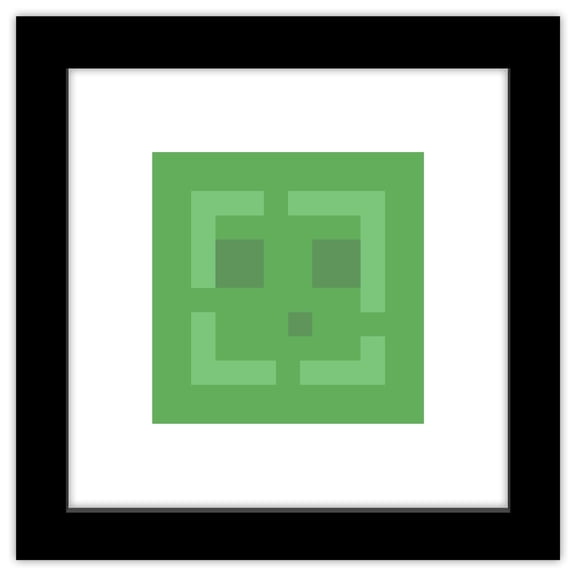 Gallery Pops Minecraft: Iconic Pixels - Mobs - Slime Wall Art, Black Framed Version, 12" x 12"