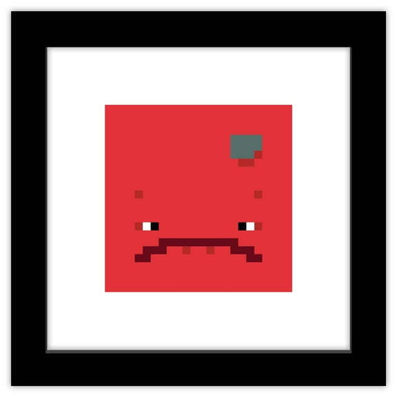 Gallery Pops Minecraft: Iconic Pixels - Mobs - Strider Wall Art, Black Framed Version, 12" x 12"