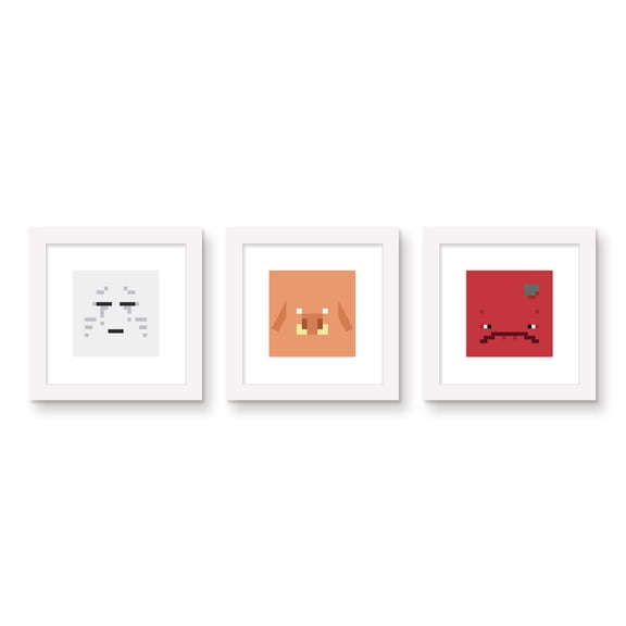 Gallery Pops Minecraft - Iconic Pixels Nether Wall Art Bundle (3-Pack)