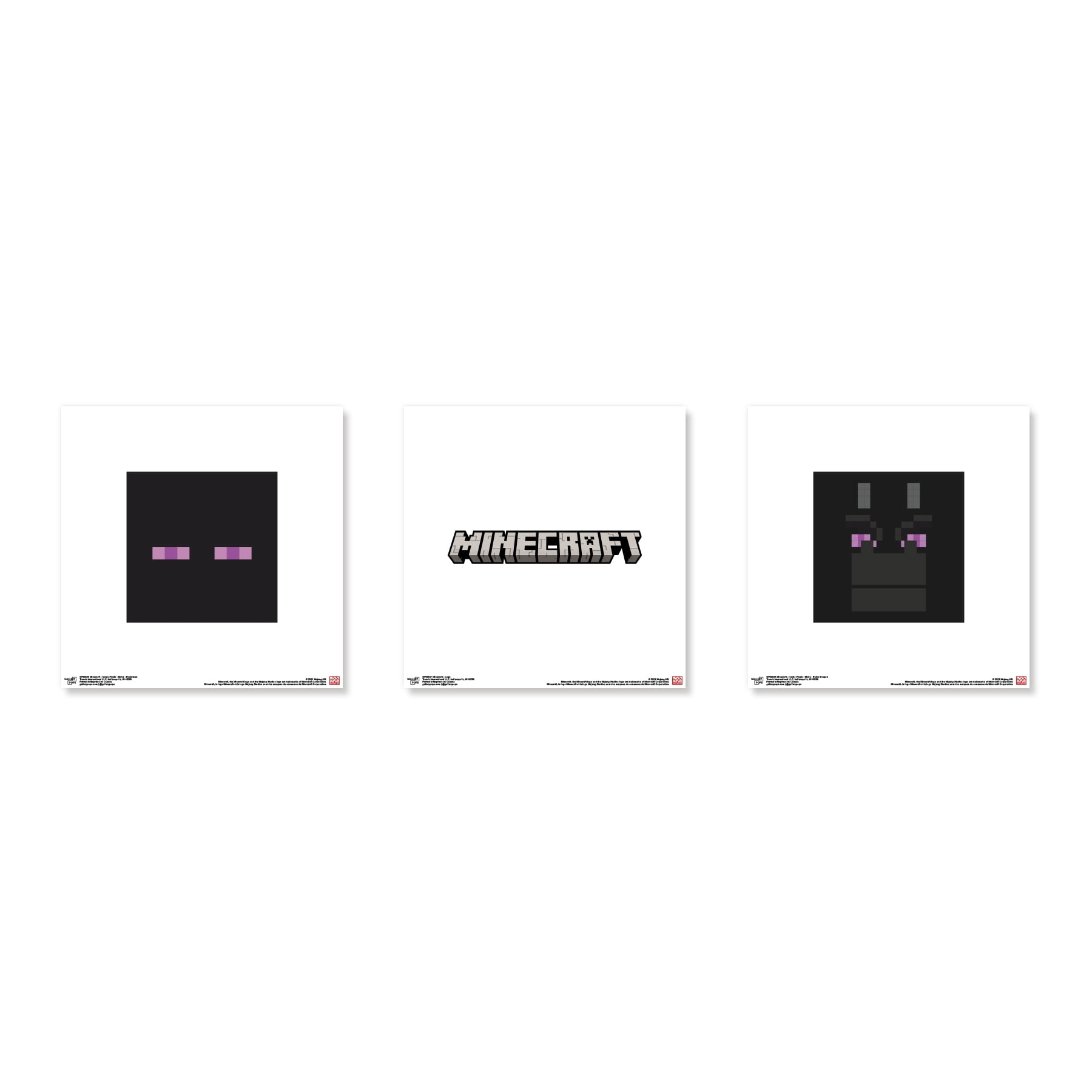 Gallery Pops Minecraft - Iconic Pixels The End Wall Art Bundle (3-Pack ...