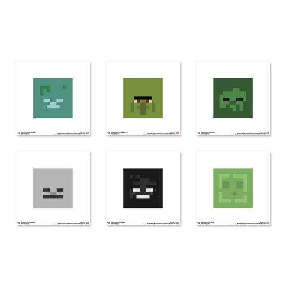 Gallery Pops Minecraft - Iconic Pixels Undead Wall Art Bundle (6-Pack)