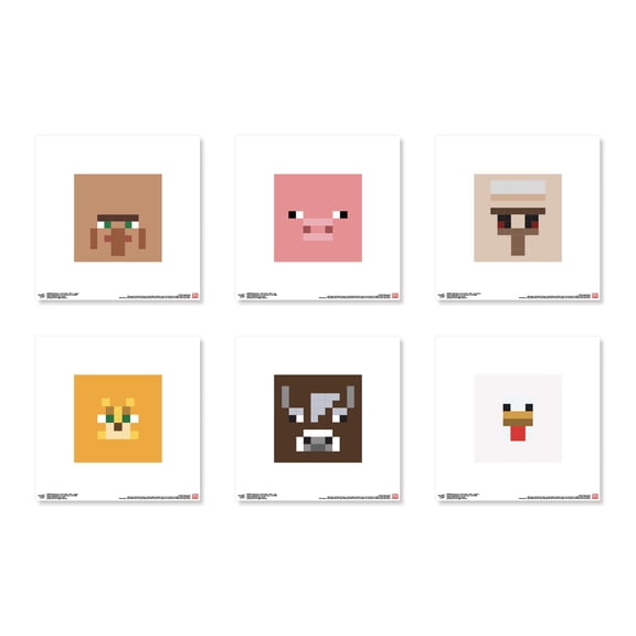 Gallery Pops Minecraft - Iconic Pixels Village Wall Art Bundle (6-Pack)