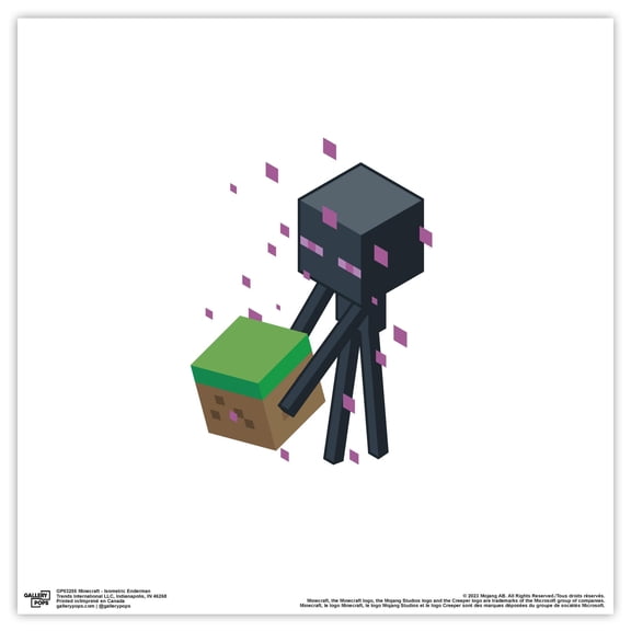 Gallery Pops Minecraft - Isometric Enderman Wall Art, Unframed Version, 12" x 12"