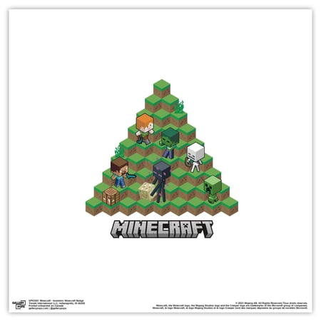 Gallery Pops Minecraft - Isometric Minecraft Badge Wall Art, Unframed Version, 12" x 12"