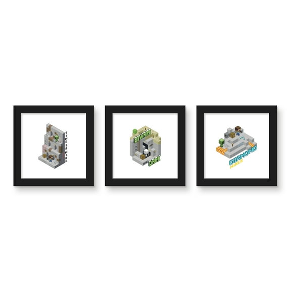 Gallery Pops Minecraft - Isometric Miner Wall Art Bundle (3-Pack)