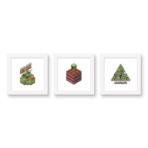 Gallery Pops Minecraft - Isometric Survive Wall Art Bundle (3-Pack)