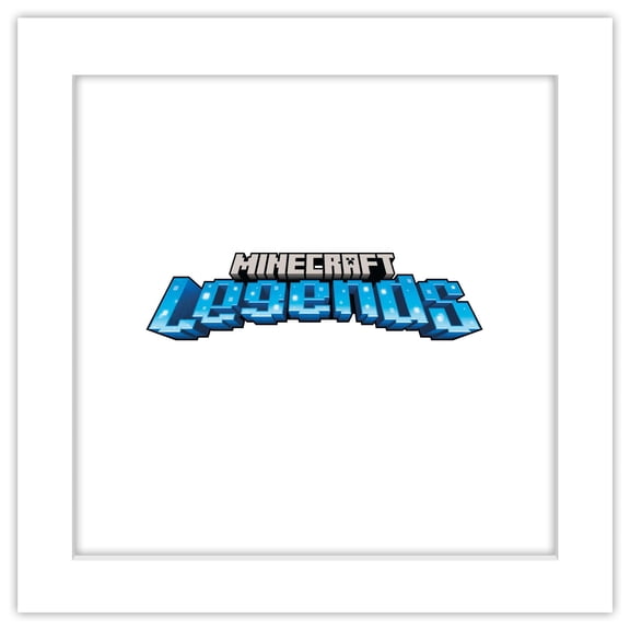 Gallery Pops Minecraft: Legends - Logo Wall Art, White Framed Version, 12" x 12"