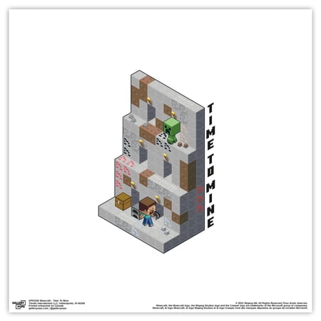 Gallery Pops Minecraft - Time To Mine Wall Art, Unframed Version, 12" x 12"