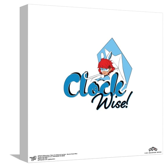 Gallery Pops Miraculous: Tales of Ladybug & Cat Noir - Bunnix Clock Wise Canvas Wall Art, Unframed Version, 12" x 12"