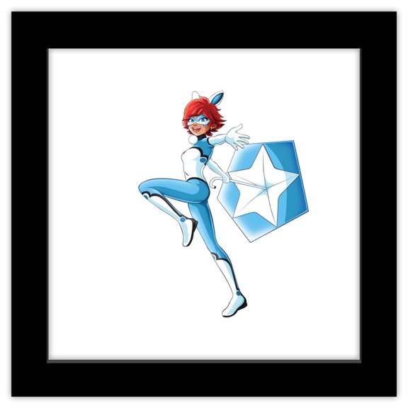 Gallery Pops Miraculous: Tales of Ladybug & Cat Noir - Bunnix Wall Art, Black Framed Version, 12" x 12"