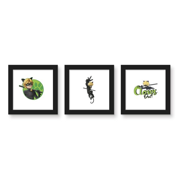 Gallery Pops Miraculous: Tales of Ladybug & Cat Noir - Cat Noir Wall Art Bundle (3-Pack)