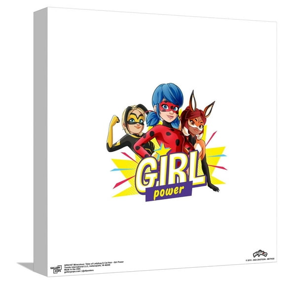 Gallery Pops Miraculous: Tales of Ladybug & Cat Noir - Girl Power Canvas Wall Art, Unframed Version, 12" x 12"