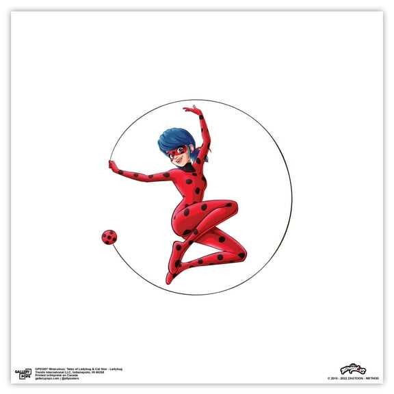 Gallery Pops Miraculous: Tales of Ladybug & Cat Noir - Ladybug Wall Art, Unframed Version, 12" x 12"