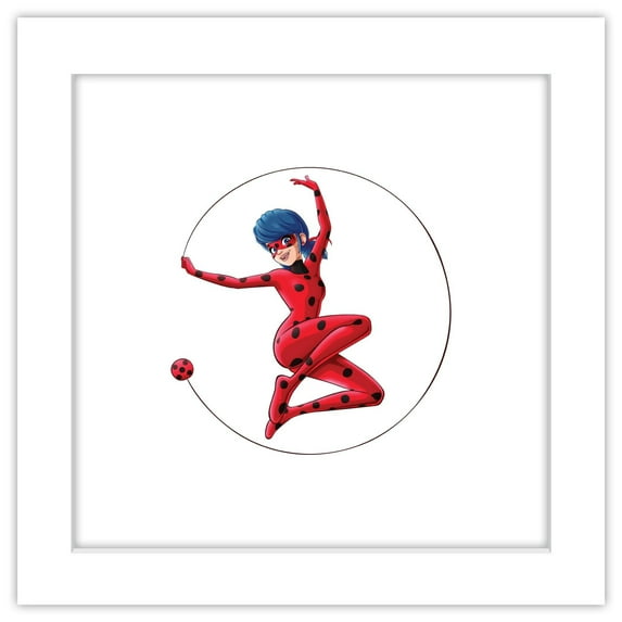 Gallery Pops Miraculous: Tales of Ladybug & Cat Noir - Ladybug Wall Art, White Framed Version, 12" x 12"