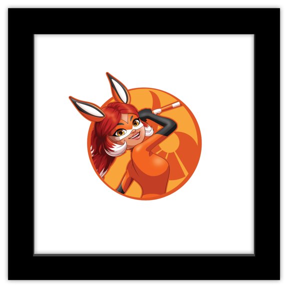Gallery Pops Miraculous: Tales of Ladybug & Cat Noir - Rena Rouge Badge Wall Art, Black Framed Version, 12" x 12"