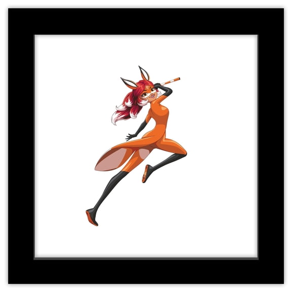 Gallery Pops Miraculous: Tales of Ladybug & Cat Noir - Rena Rouge Wall Art, Black Framed Version, 12" x 12"