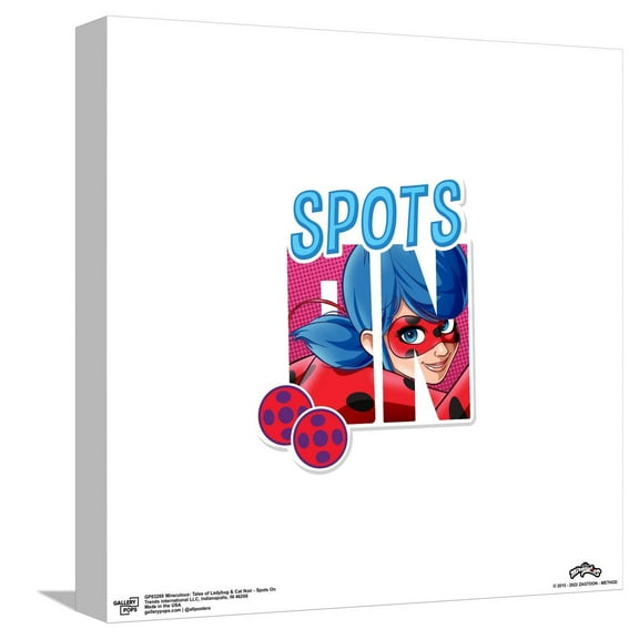 Gallery Pops Miraculous: Tales of Ladybug & Cat Noir - Spots On Canvas Wall Art, Unframed Version, 12" x 12"
