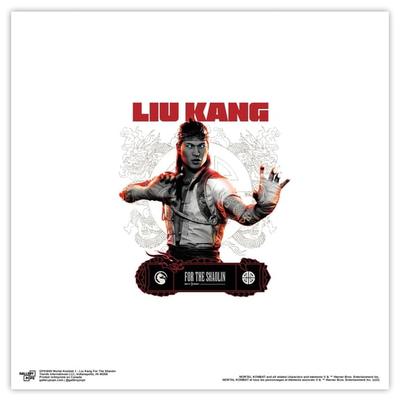 Gallery Pops Mortal Kombat 1 - Liu Kang For The Shaolin Wall Art, Unframed Version, 12" x 12"