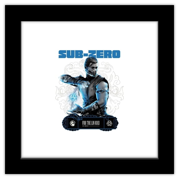 Gallery Pops Mortal Kombat 1 - Sub-Zero For The Lin Kuei Wall Art, Black Framed Version, 12" x 12"