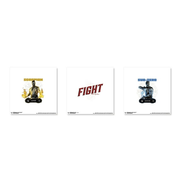 Gallery Pops Mortal Kombat 1 - Sub-Zero Scorpion Fight Wall Art Bundle (3-Pack)