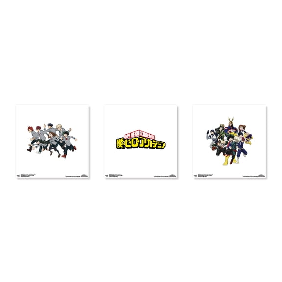 Gallery Pops My Hero Academia - Heroes Wall Art Bundle (3-Pack), Unframed Version, 12" x 12"