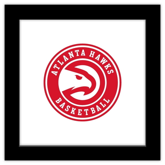 Gallery Pops NBA Atlanta Hawks - Global Logo Wall Art, Black Framed Version, 12" x 12"