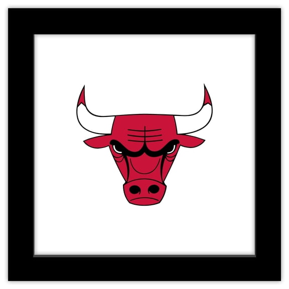 Gallery Pops NBA Chicago Bulls - Primary Logo Wall Art, Black Framed Version, 12" x 12"
