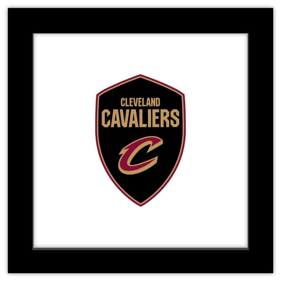 Gallery Pops NBA Cleveland Cavaliers - Global Logo Wall Art, Black Framed Version, 12" x 12"