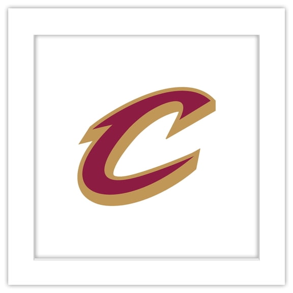 Gallery Pops NBA Cleveland Cavaliers - Primary Logo Wall Art, White Framed Version, 12" x 12"