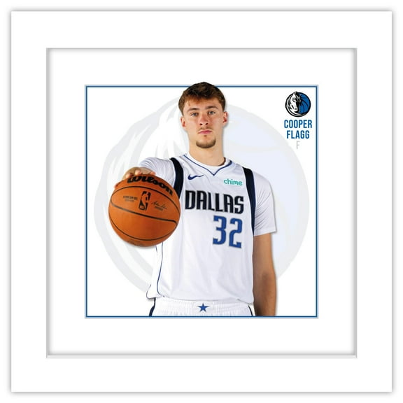 Gallery Pops® NBA Dallas Mavericks - Cooper Flagg Feature Series 25 Wall Art, White Framed Version