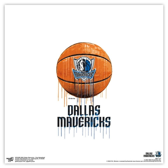 Gallery Pops NBA Dallas Mavericks - Drip Basketball Wall Art, Unframed Version, 12" x 12"