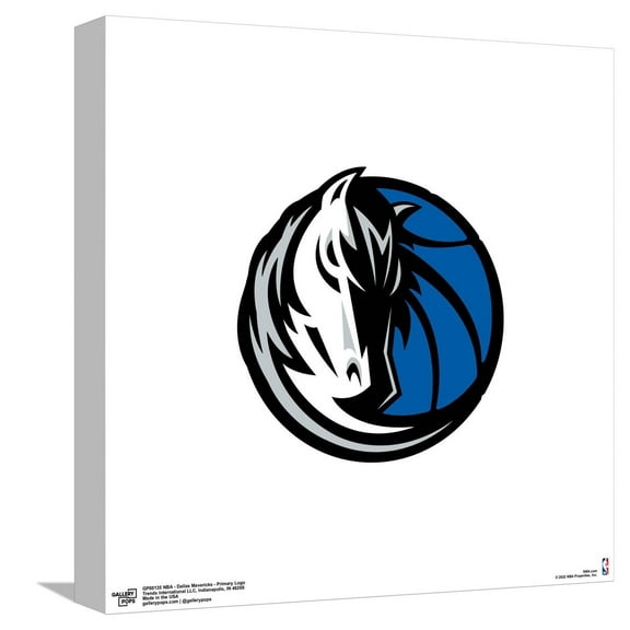 Gallery Pops NBA Dallas Mavericks - Primary Logo Canvas Wall Art, Unframed Version, 12" x 12"
