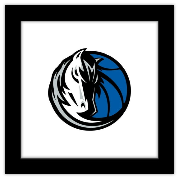 Gallery Pops NBA Dallas Mavericks - Primary Logo Wall Art, Black Framed Version, 12" x 12"