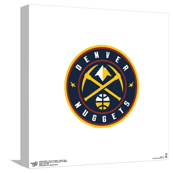 Gallery Pops NBA Denver Nuggets - Global Logo Canvas Wall Art, Unframed Version, 12" x 12"