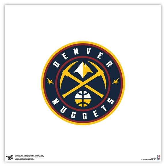 Gallery Pops NBA Denver Nuggets - Global Logo Wall Art, Unframed Version, 12" x 12"