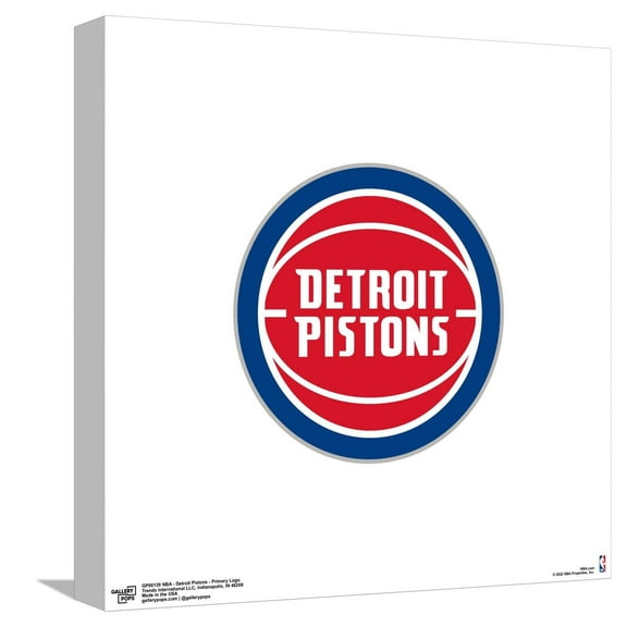 Gallery Pops NBA Detroit Pistons - Primary Logo Canvas Wall Art, Unframed Version, 12" x 12"