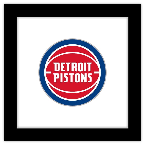 Gallery Pops NBA Detroit Pistons - Primary Logo Wall Art, Black Framed Version, 12" x 12"