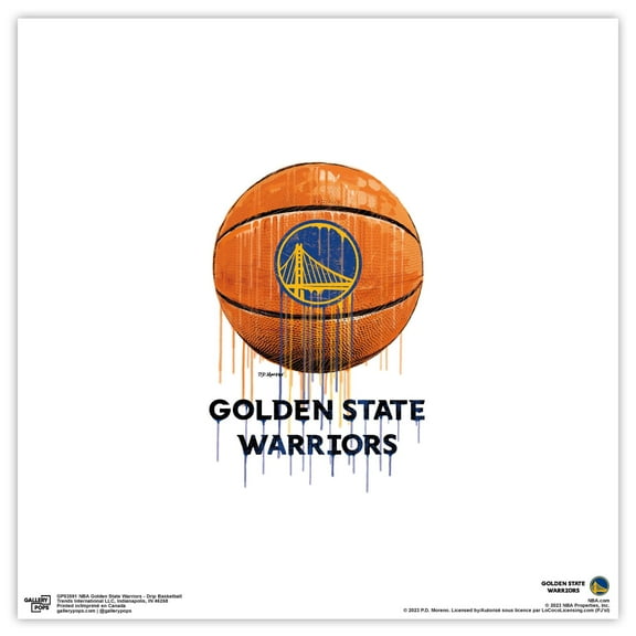 Gallery Pops NBA Golden State Warriors - Drip Basketball Wall Art, Unframed Version, 12" x 12"