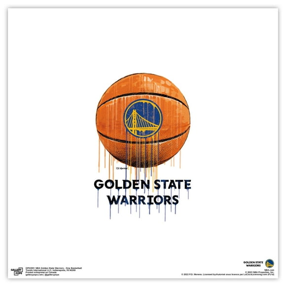 Gallery Pops NBA Golden State Warriors - Drip Basketball Wall Art, Unframed Version, 12" x 12"