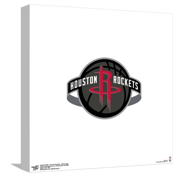 Gallery Pops NBA Houston Rockets - Global Logo Canvas Wall Art, Unframed Version, 12" x 12"