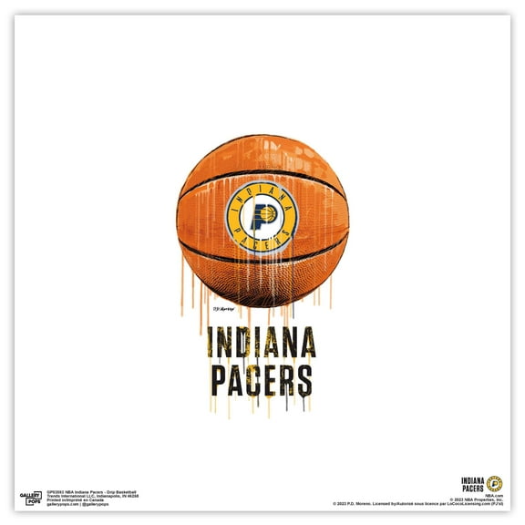 Gallery Pops NBA Indiana Pacers - Drip Basketball Wall Art, Unframed Version, 12" x 12"