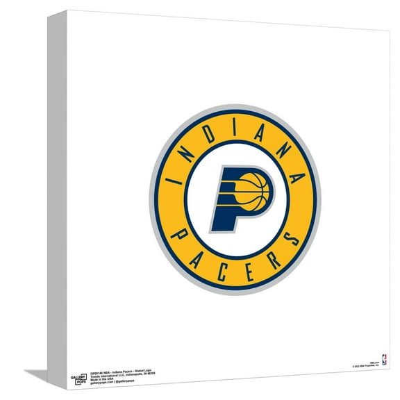 Gallery Pops NBA Indiana Pacers - Global Logo Canvas Wall Art, Unframed Version, 12" x 12"