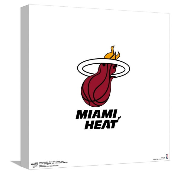 Gallery Pops NBA Miami Heat - Global Logo Canvas Wall Art, Unframed Version, 12" x 12"