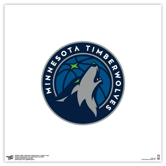 Gallery Pops NBA Minnesota Timberwolves - Primary Logo Wall Art, Unframed Version, 12" x 12"